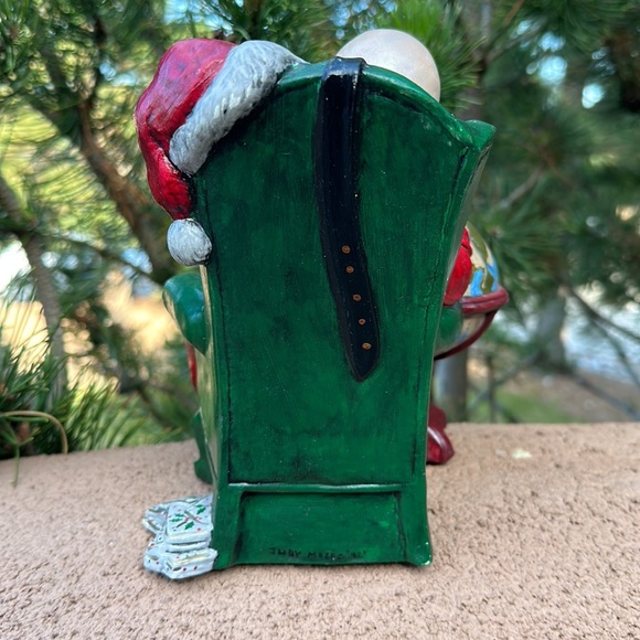 Vintage Ceramic Santa Checking His Route 1992 - Picture 5 of 16